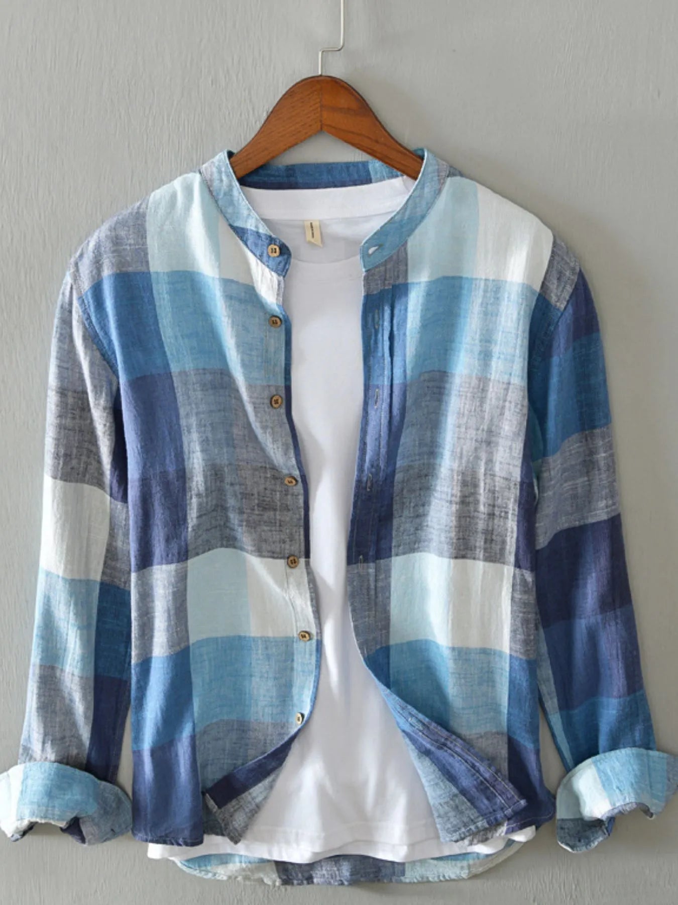 Men's Plus Size Plaid Long Sleeve Shirt