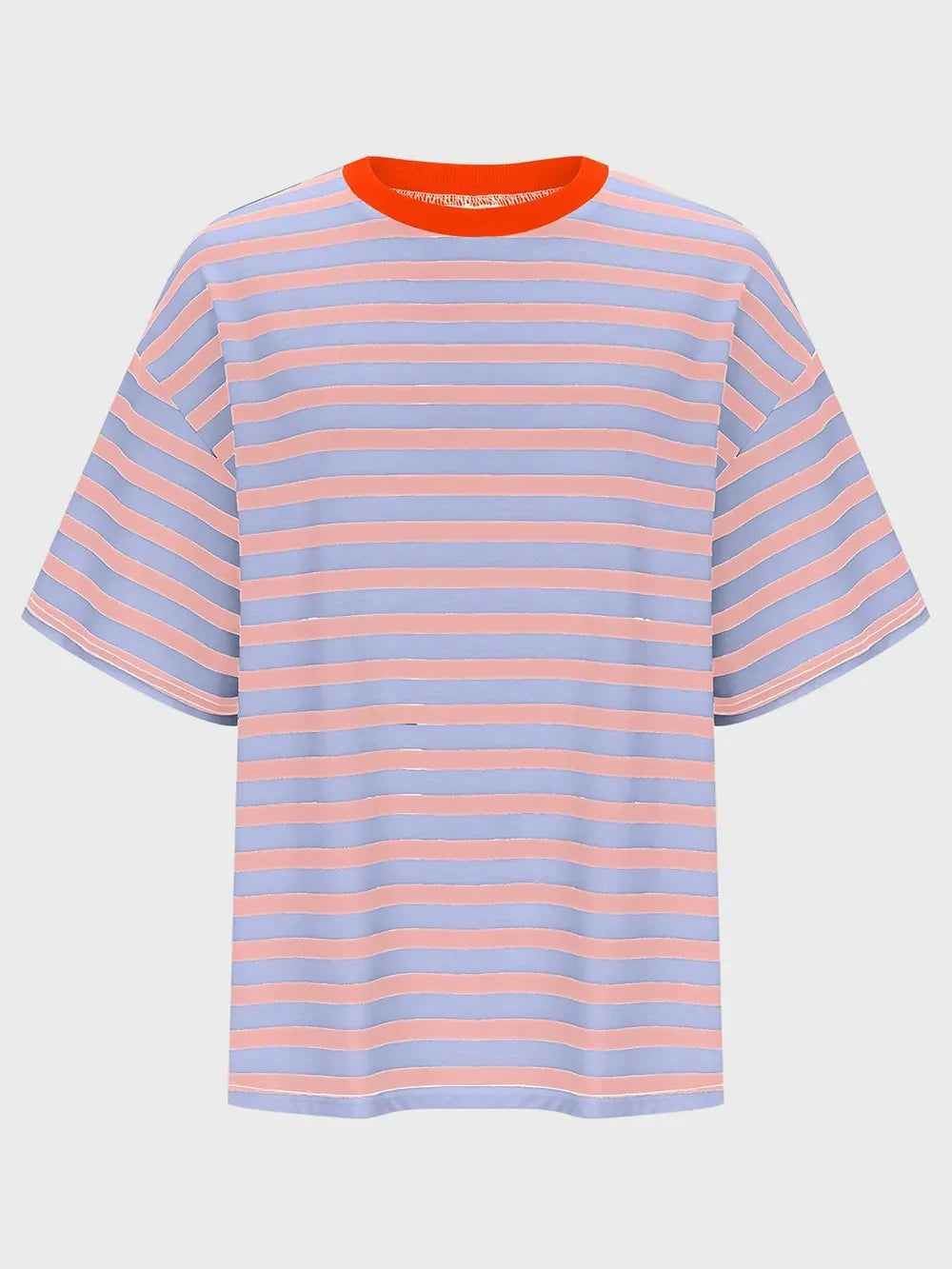 Striped Round Neck Half Sleeve T-Shirt