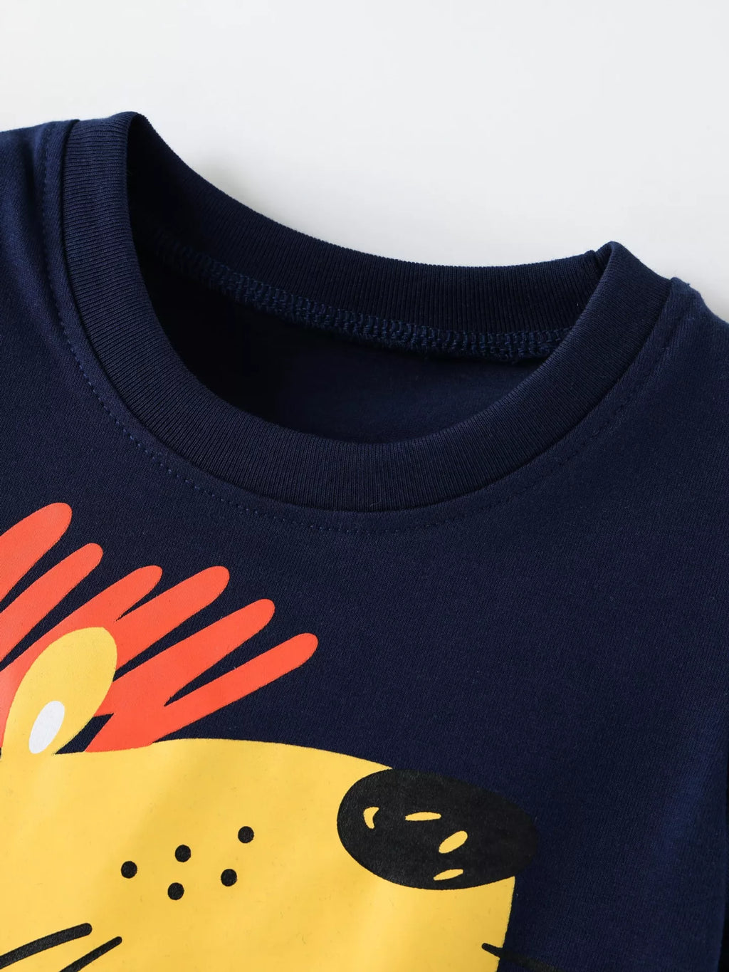 Children's Lion Graphic Round Neck T-Shirt