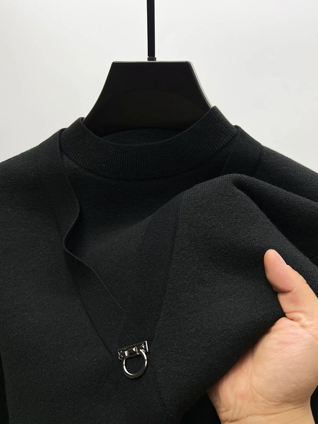 Men's Plus Size Long Sleeve Relaxed Fit Sweater