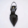 Rhinestone Slingback High Heel Pumps