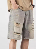 Men's Full Size Distressed Denim Shorts Plus Size