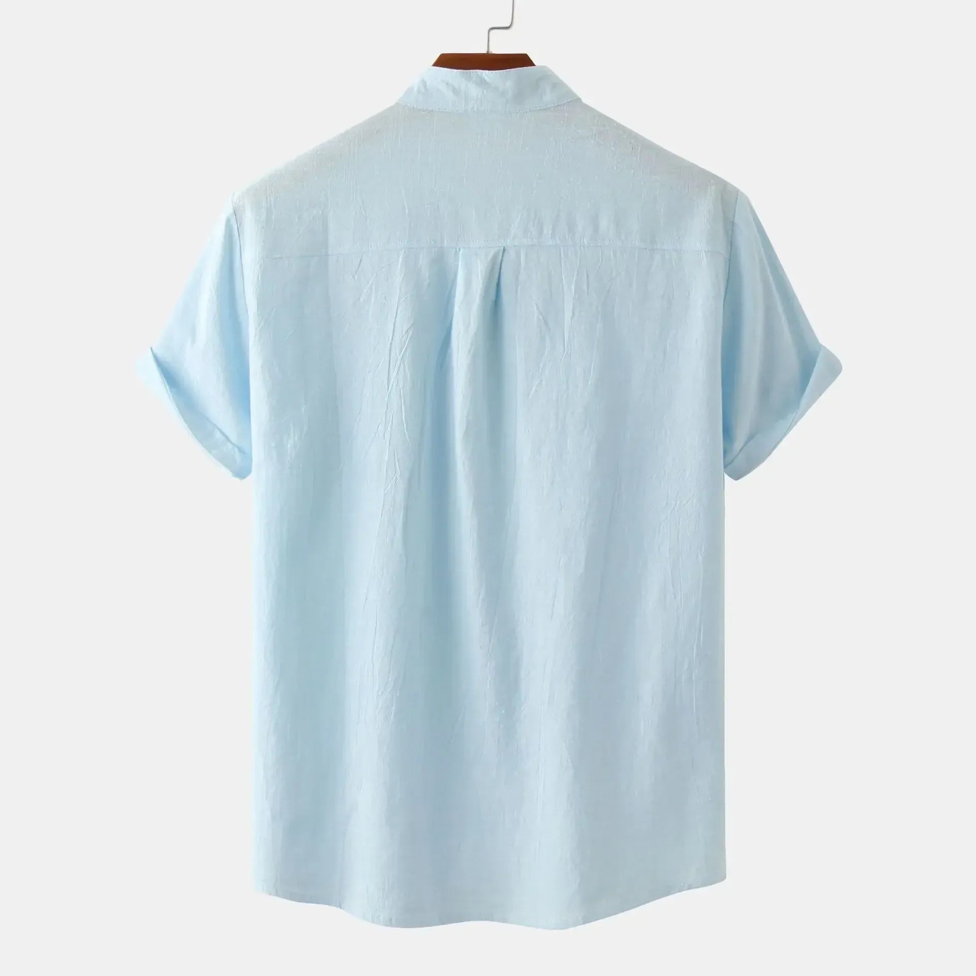 Men's Mandarin Collar Short Sleeve Henley Shirt
