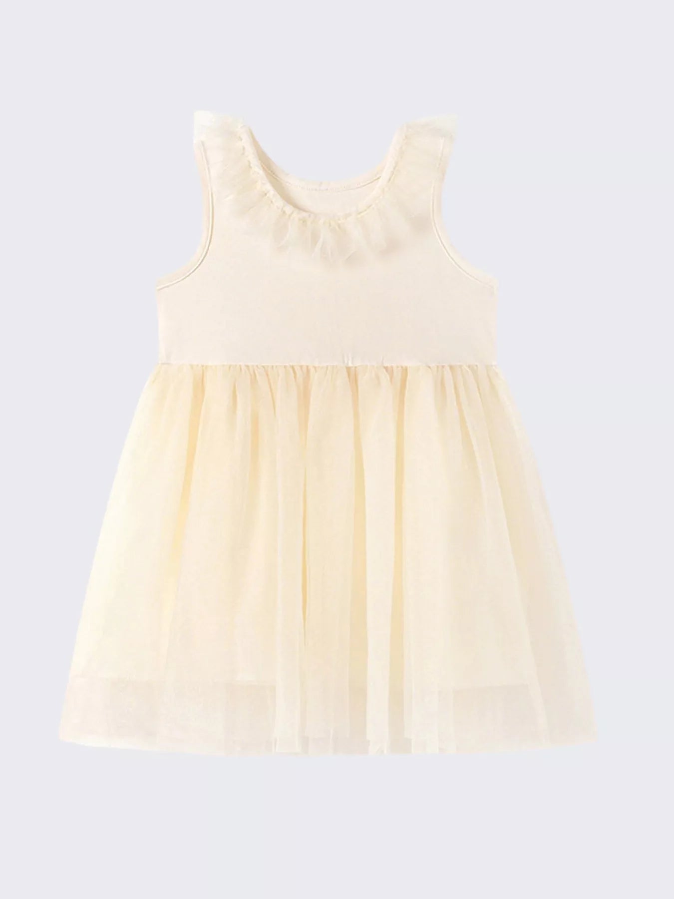 Children's Ruffled Collar Tulle Dress