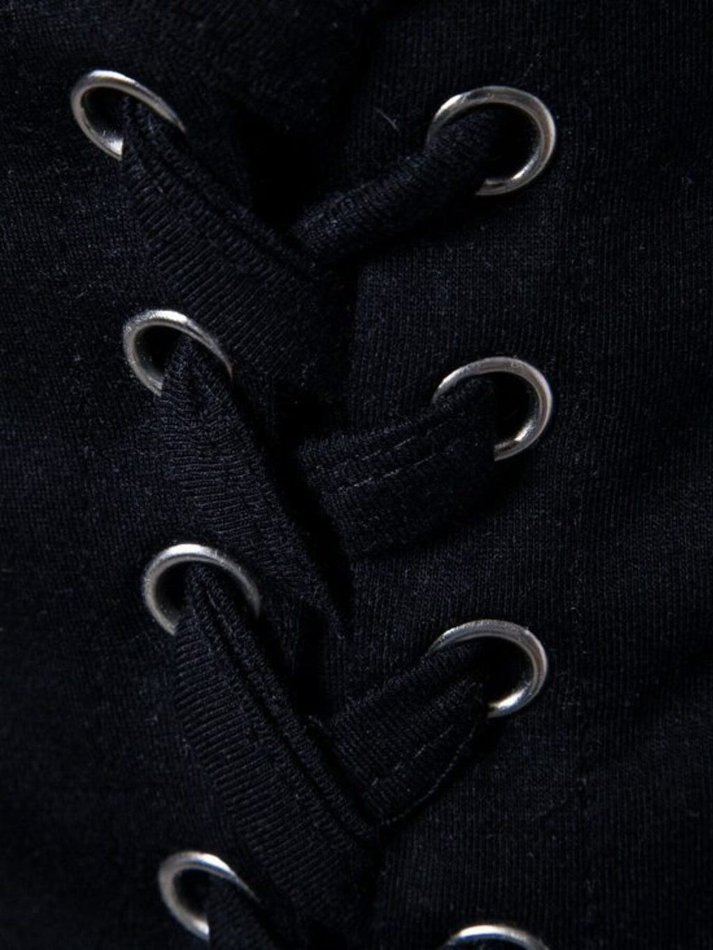 Men's Lace-Up Asymmetric Hem T-Shirt