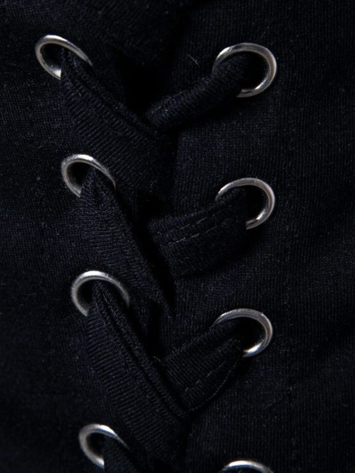 Men's Lace-Up Asymmetric Hem T-Shirt