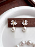 Floral Pearl Drop Earrings