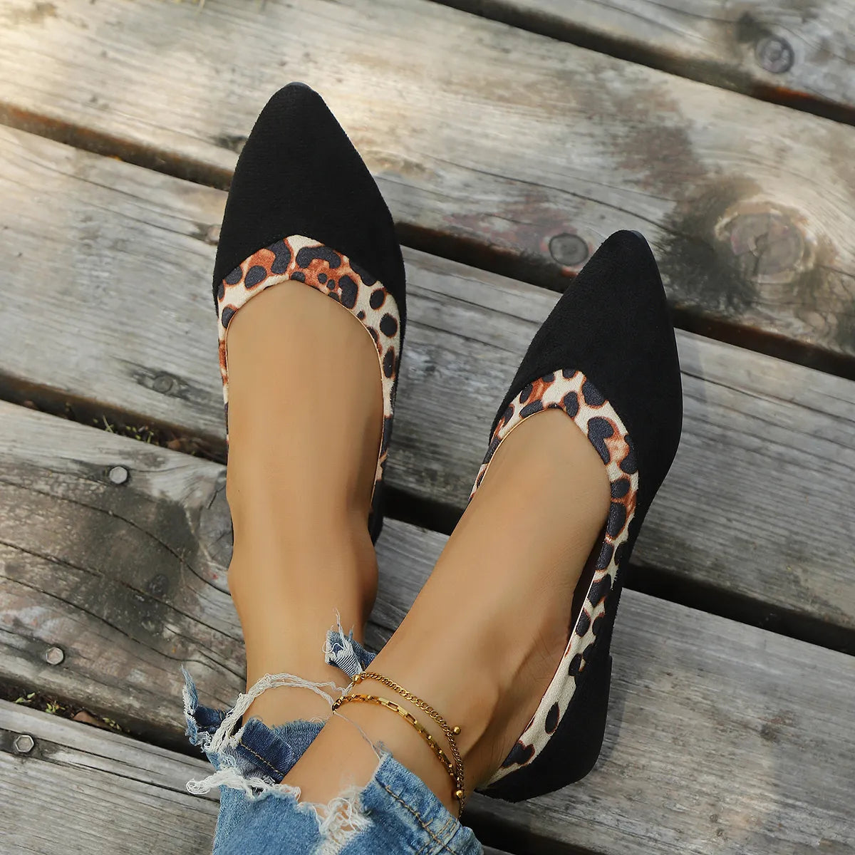 Leopard Pointed Toe Slip-Ons