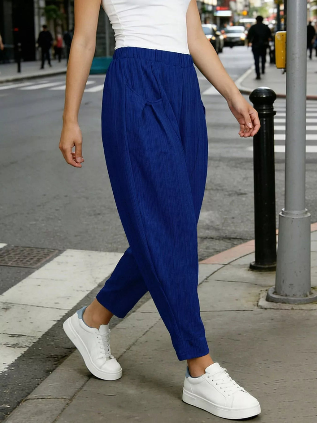 Plus Size Casual Elastic Waist Harem Pants