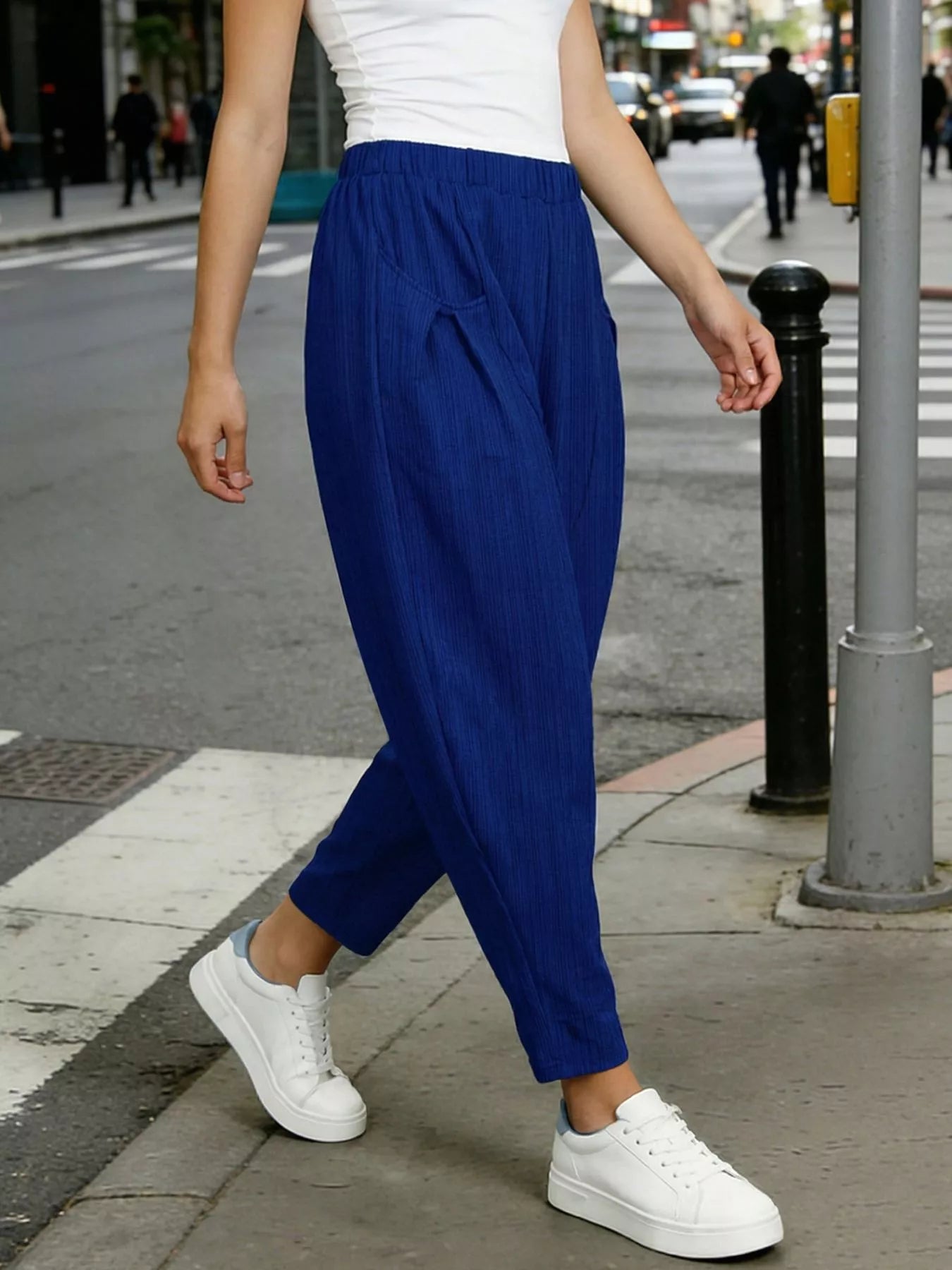 Plus Size Casual Elastic Waist Harem Pants