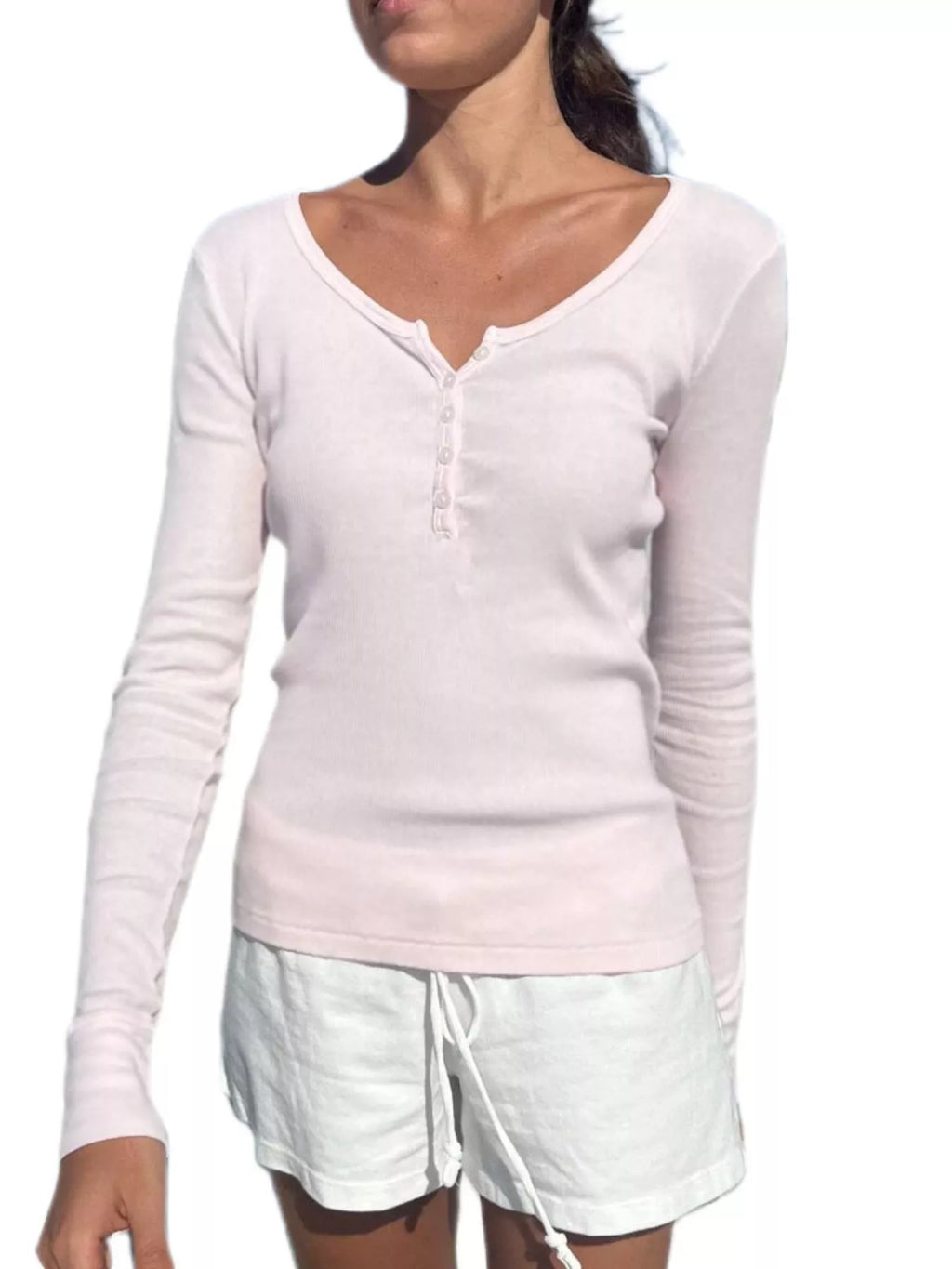Striped Long Sleeve Henley T-Shirt