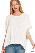 Zenana Oversized Slub Hacci Top