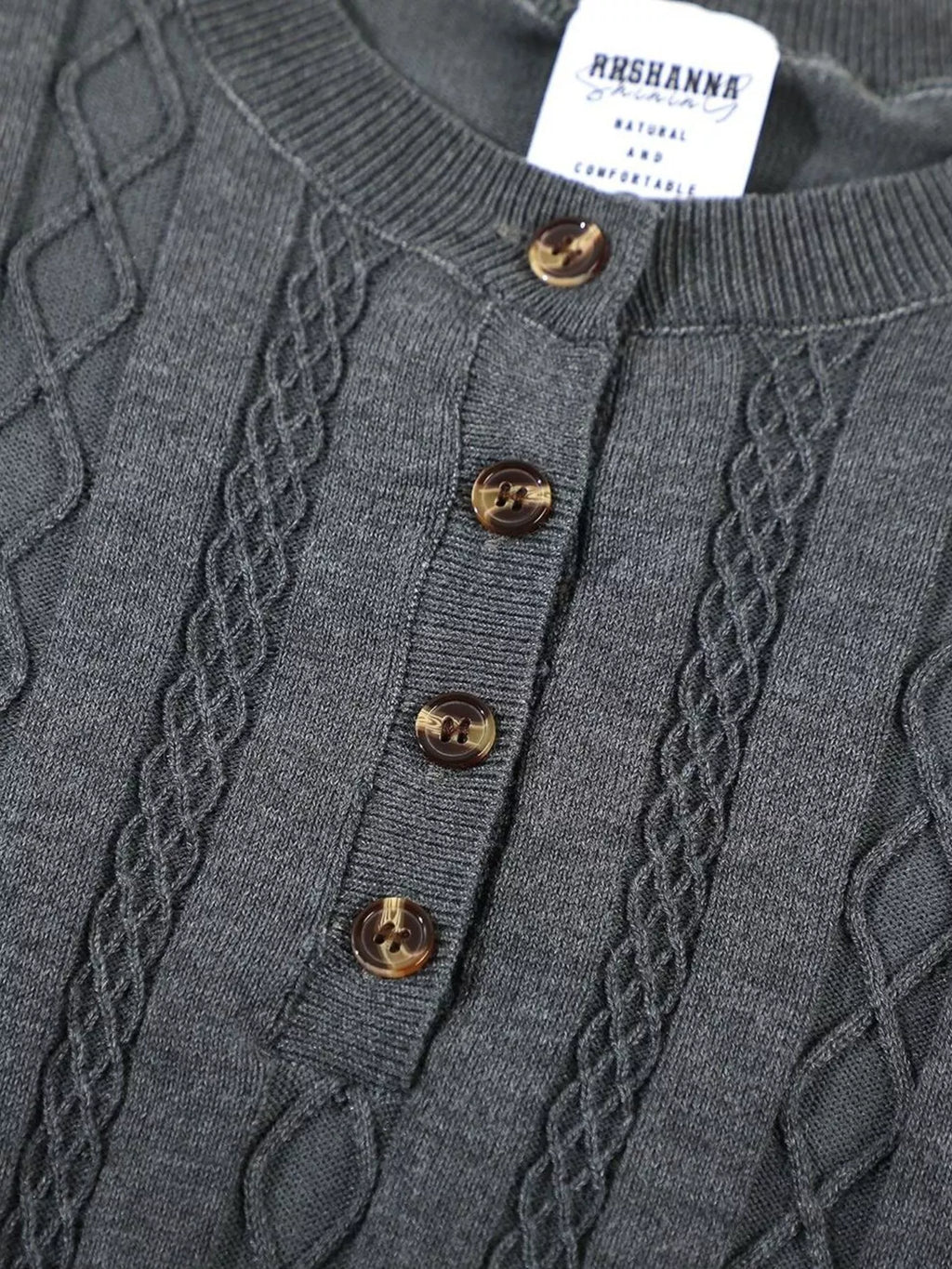 Men's Cable Knit Short Sleeve Knit Top