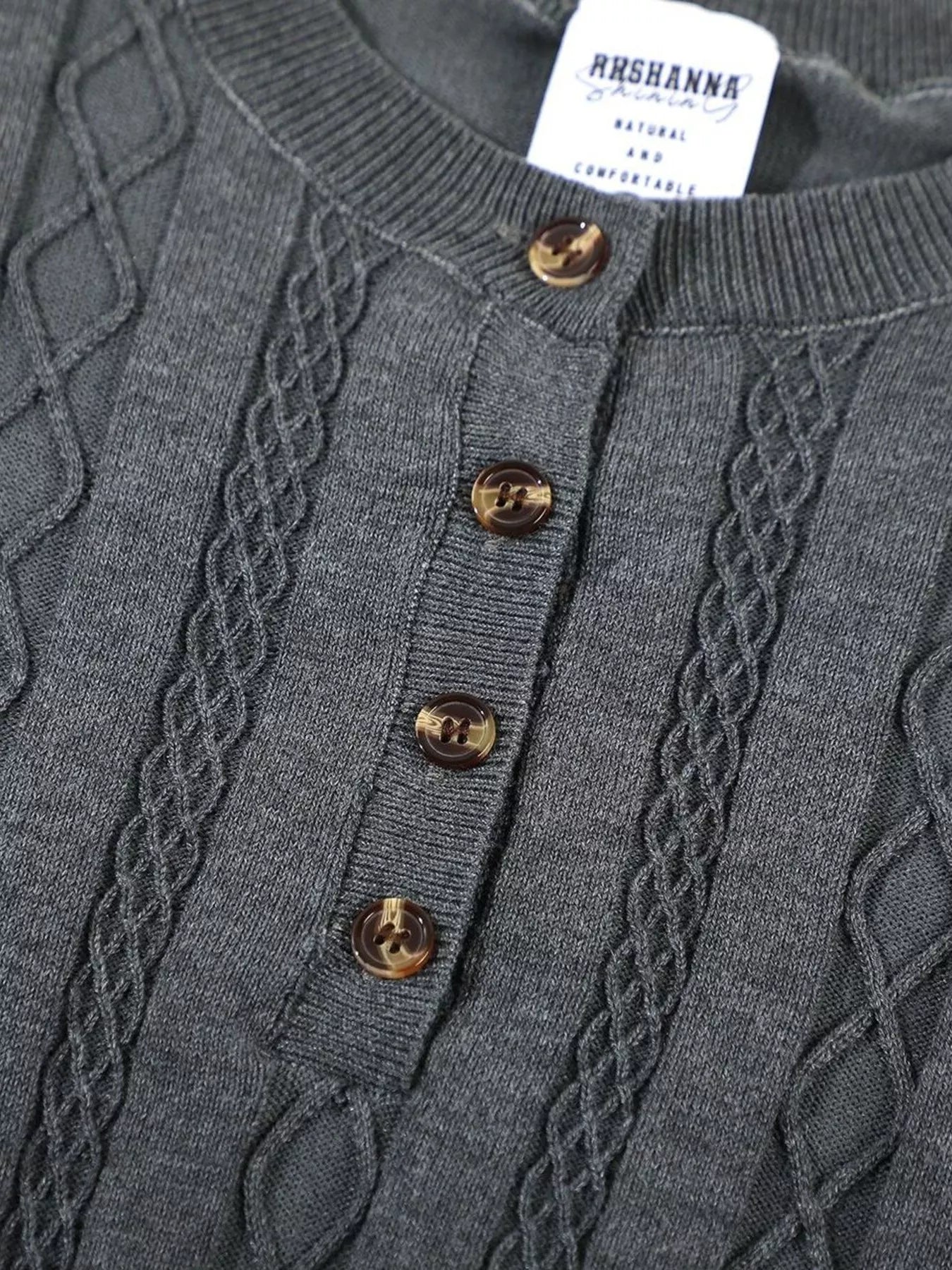 Men's Cable Knit Short Sleeve Knit Top