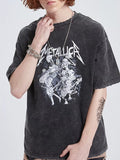 Men's Graphic Round Neck Wash T-Shirt