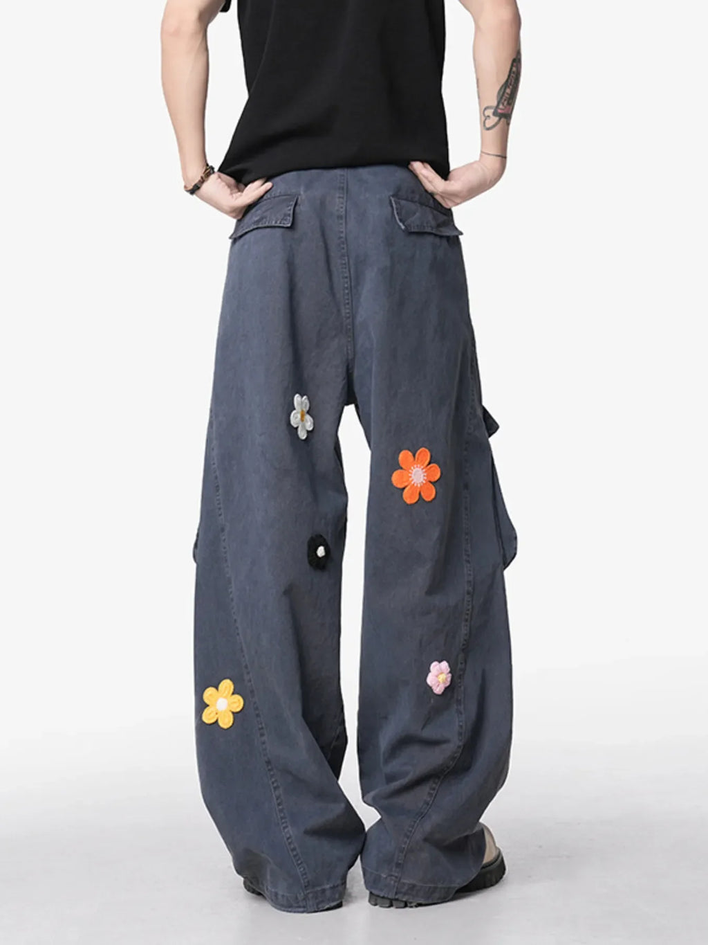 Men's Flower Wide Leg Pants