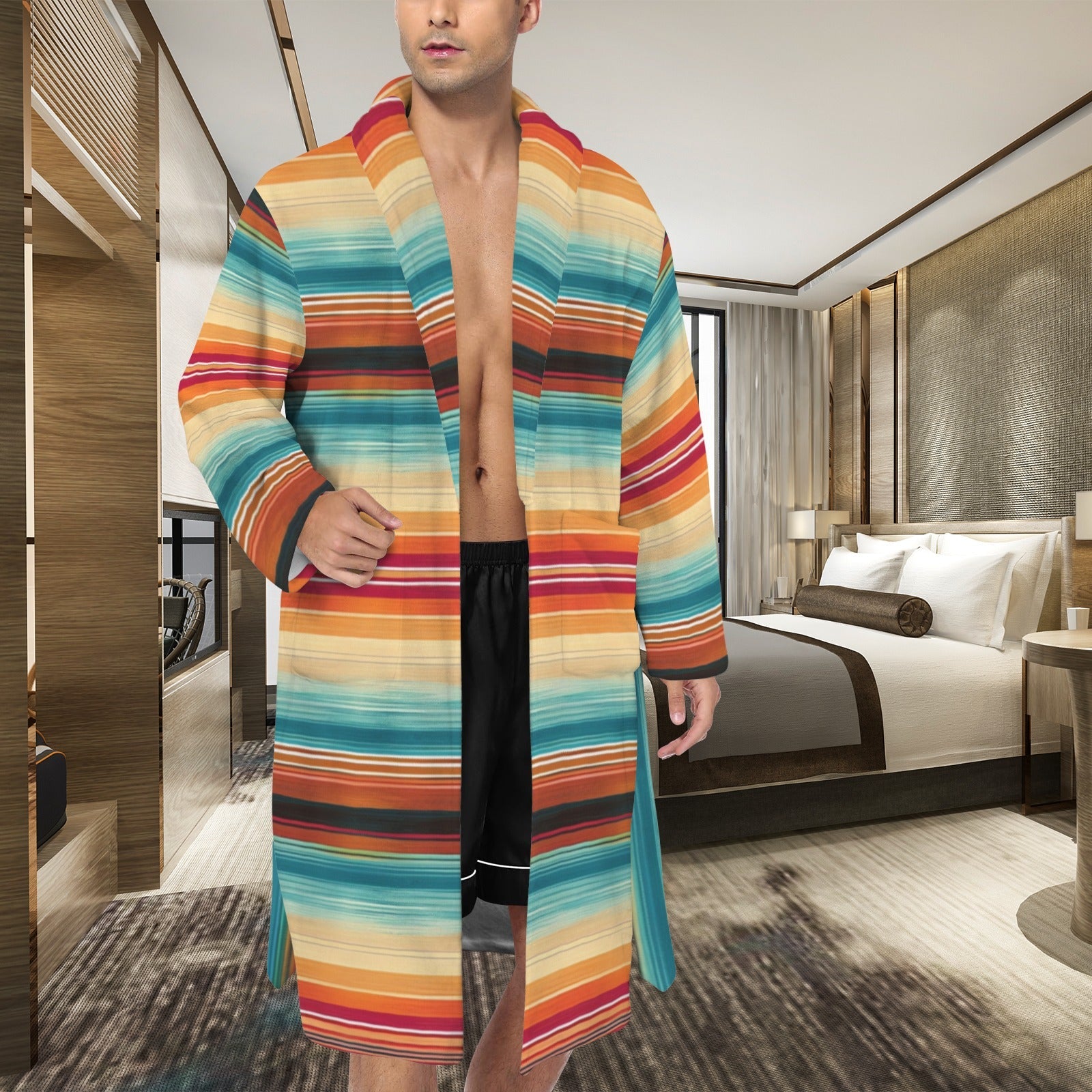 Baha Ranch Southwestern Serape Men's Bath Robe