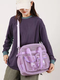 Nylon Crossbody Bag with Buckle Details