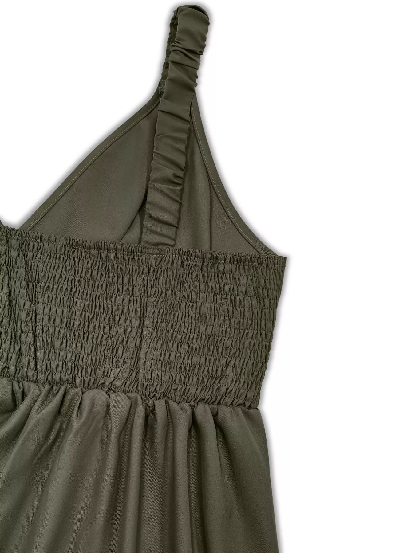 Plus Size Smocked Wide Leg Jumpsuit