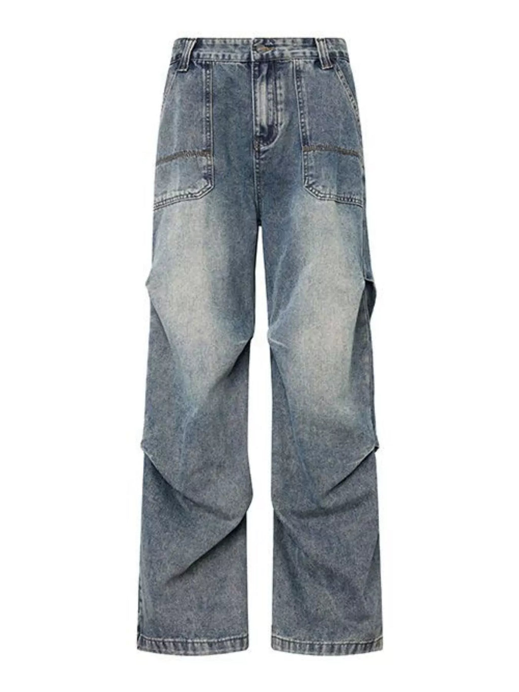 Men's Distressed Wide Leg Jeans