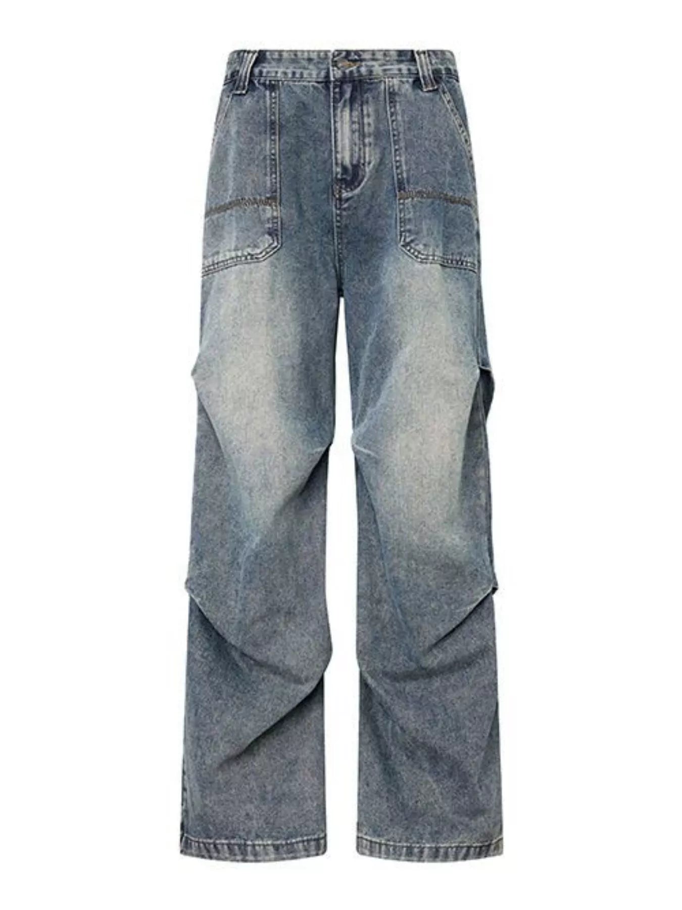 Men's Distressed Wide Leg Jeans