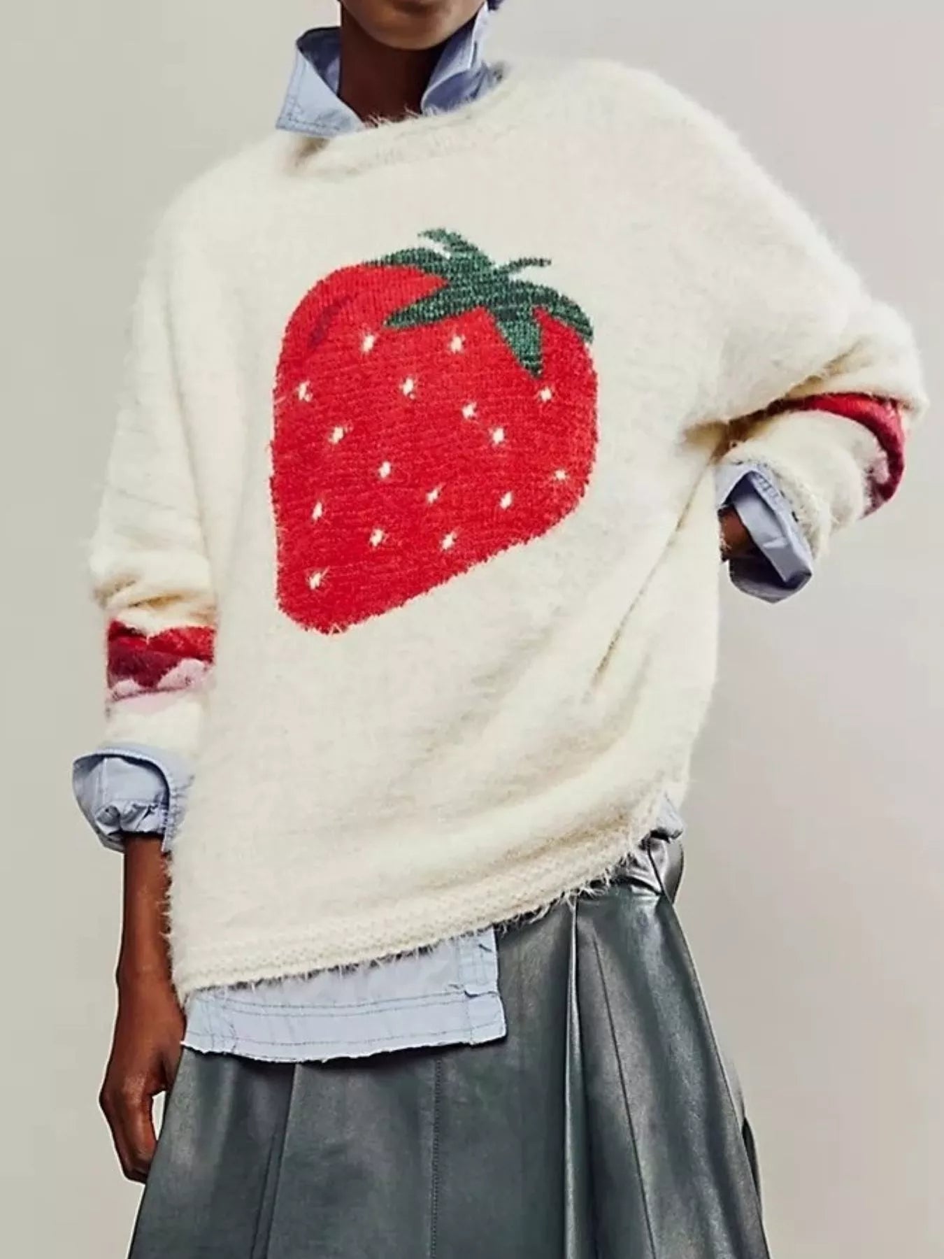 Fruit Round Neck Long Sleeve Sweater