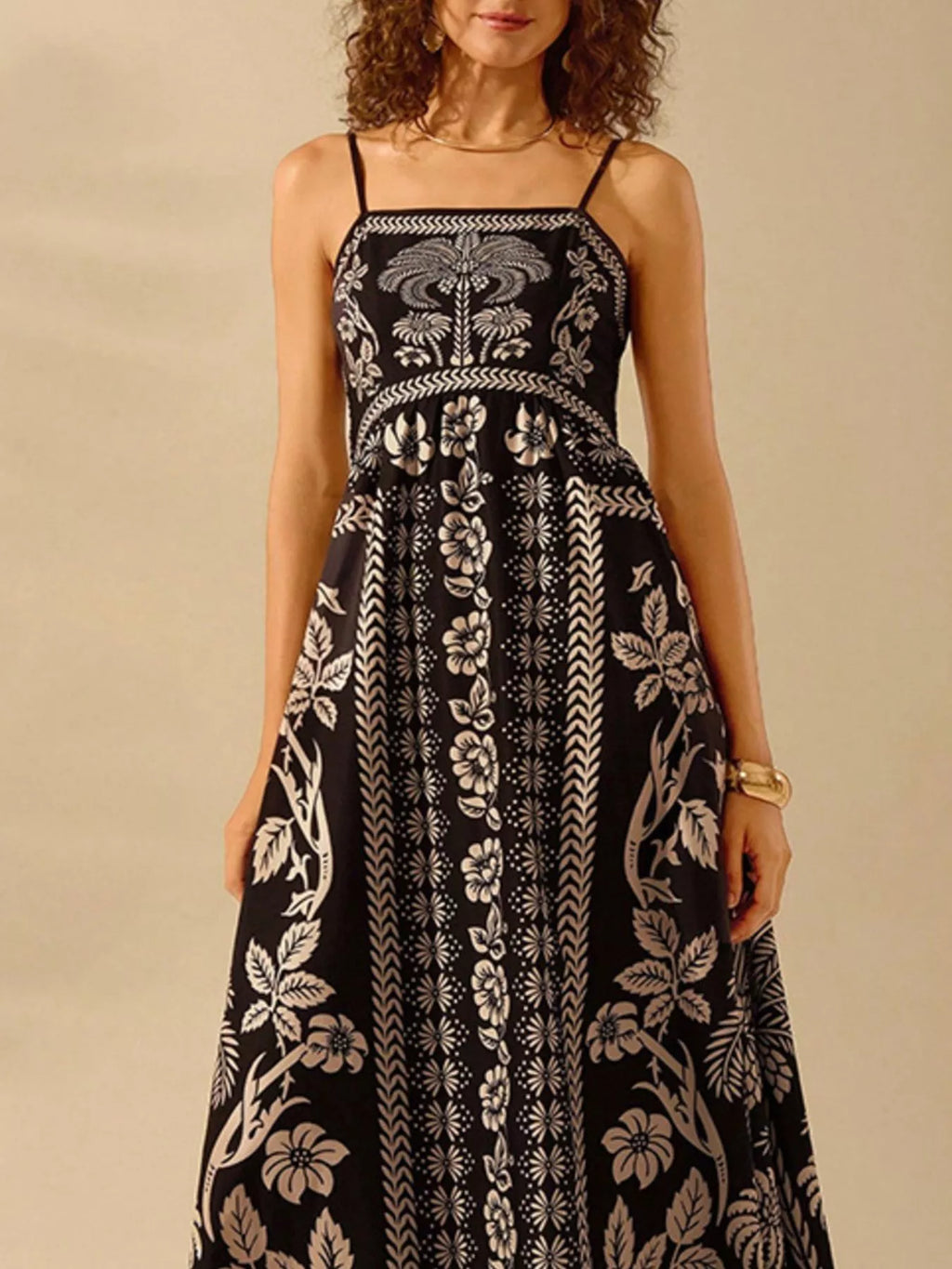Floral Print Spaghetti Strap Maxi Dress