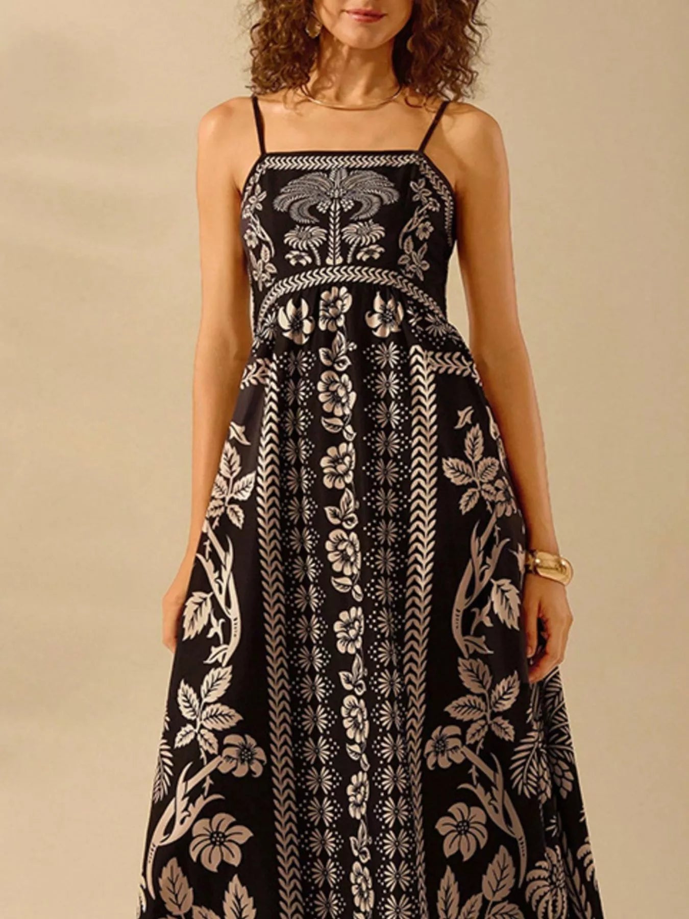 Floral Print Spaghetti Strap Maxi Dress