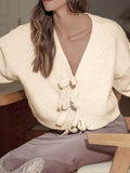 Bow Front Long Sleeve Cardigan