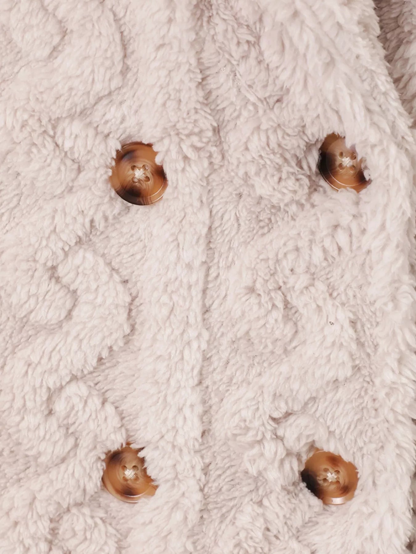 Children's Cozy Textured Double-Breasted Outerwear
