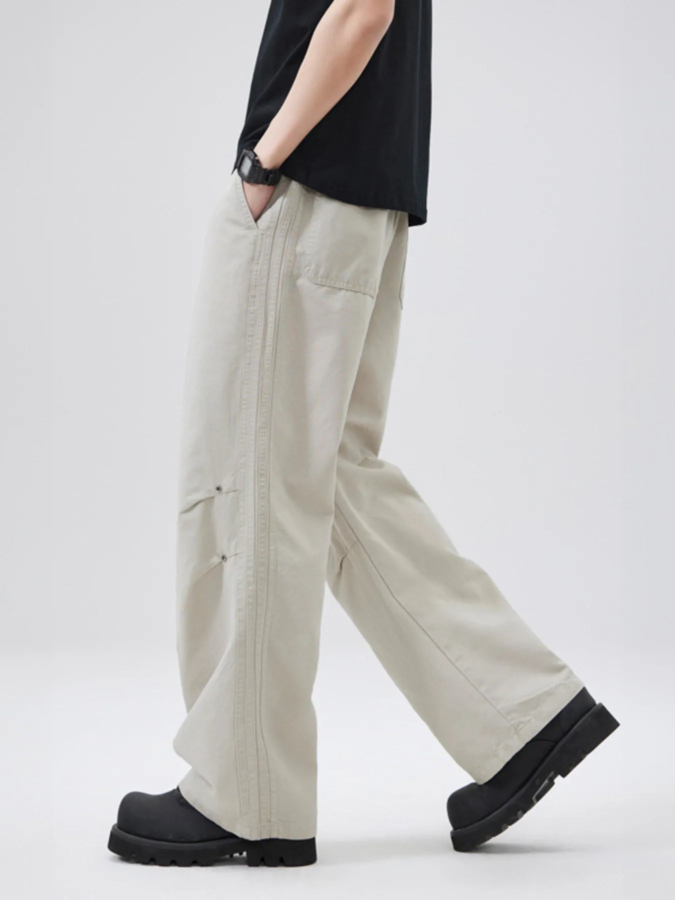 Men's Full Size Wide Leg Drawstring Pants Plus Size