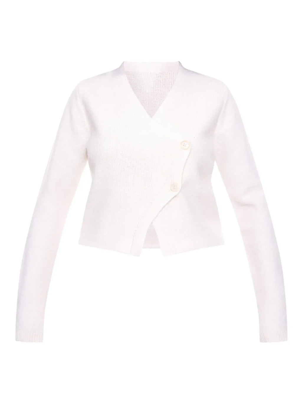 Cropped V-Neck Button-Up Cardigan