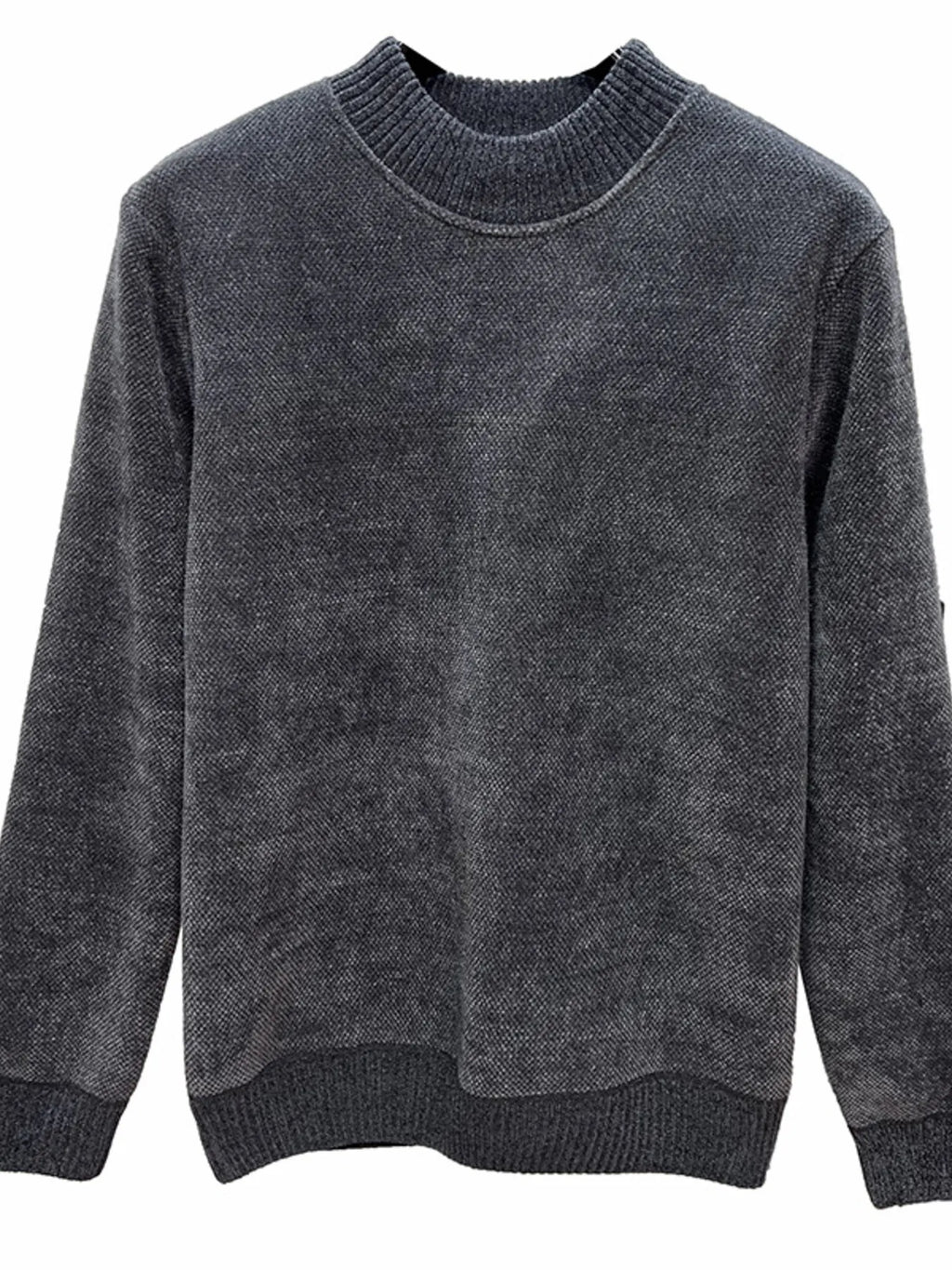 Men's Plus Size Ribbed Hem Long Sleeve Sweater