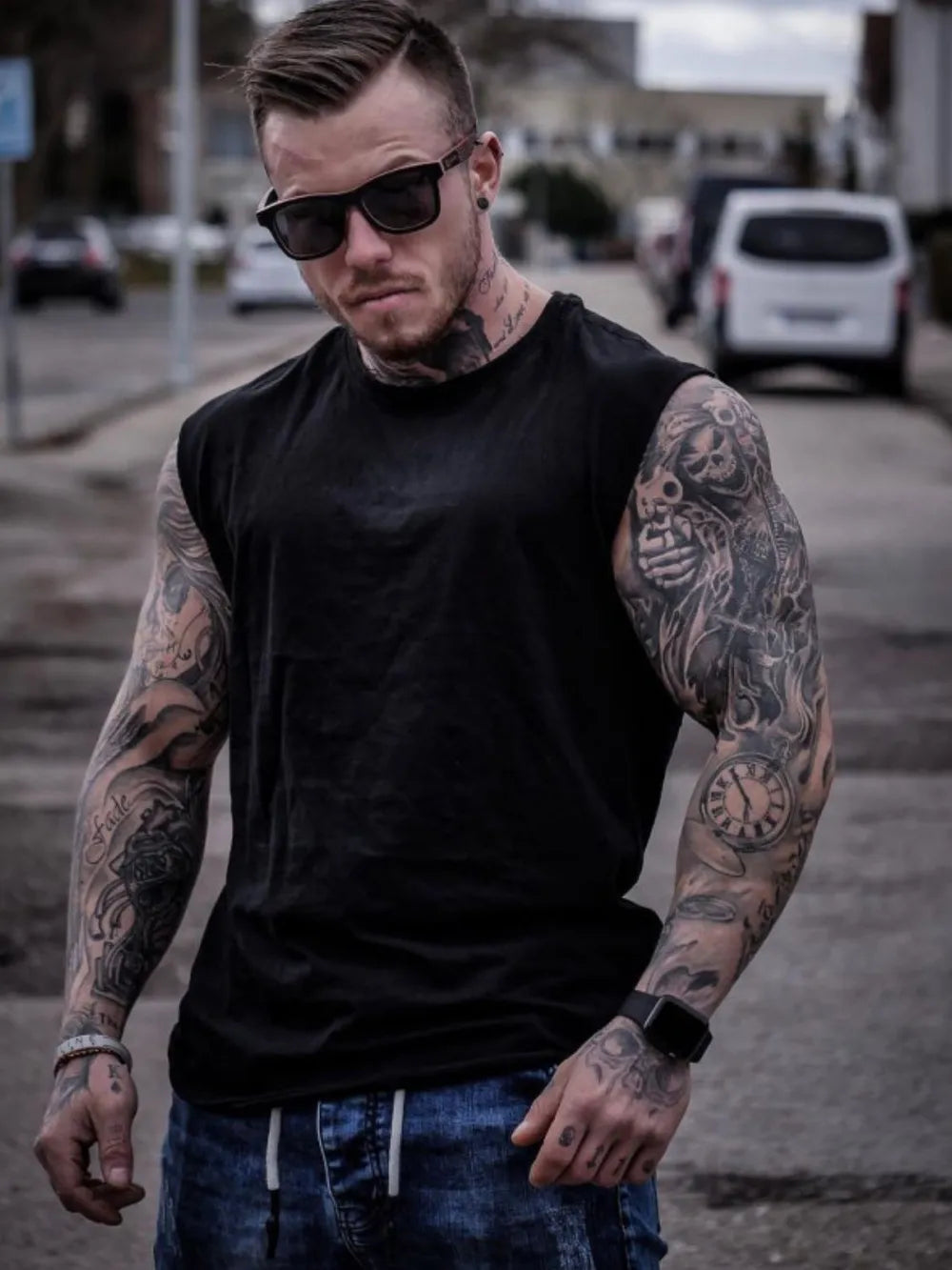Men's Plus Size Round Neck Tank