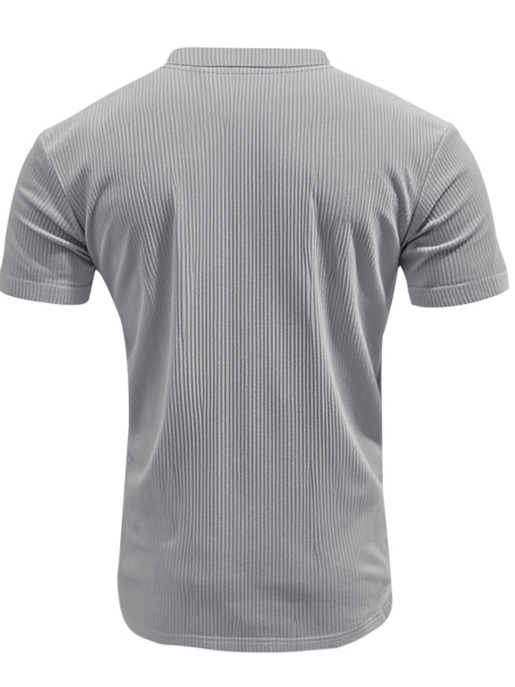 Men's Full Size Ribbed V-Neck T-Shirt Plus Size