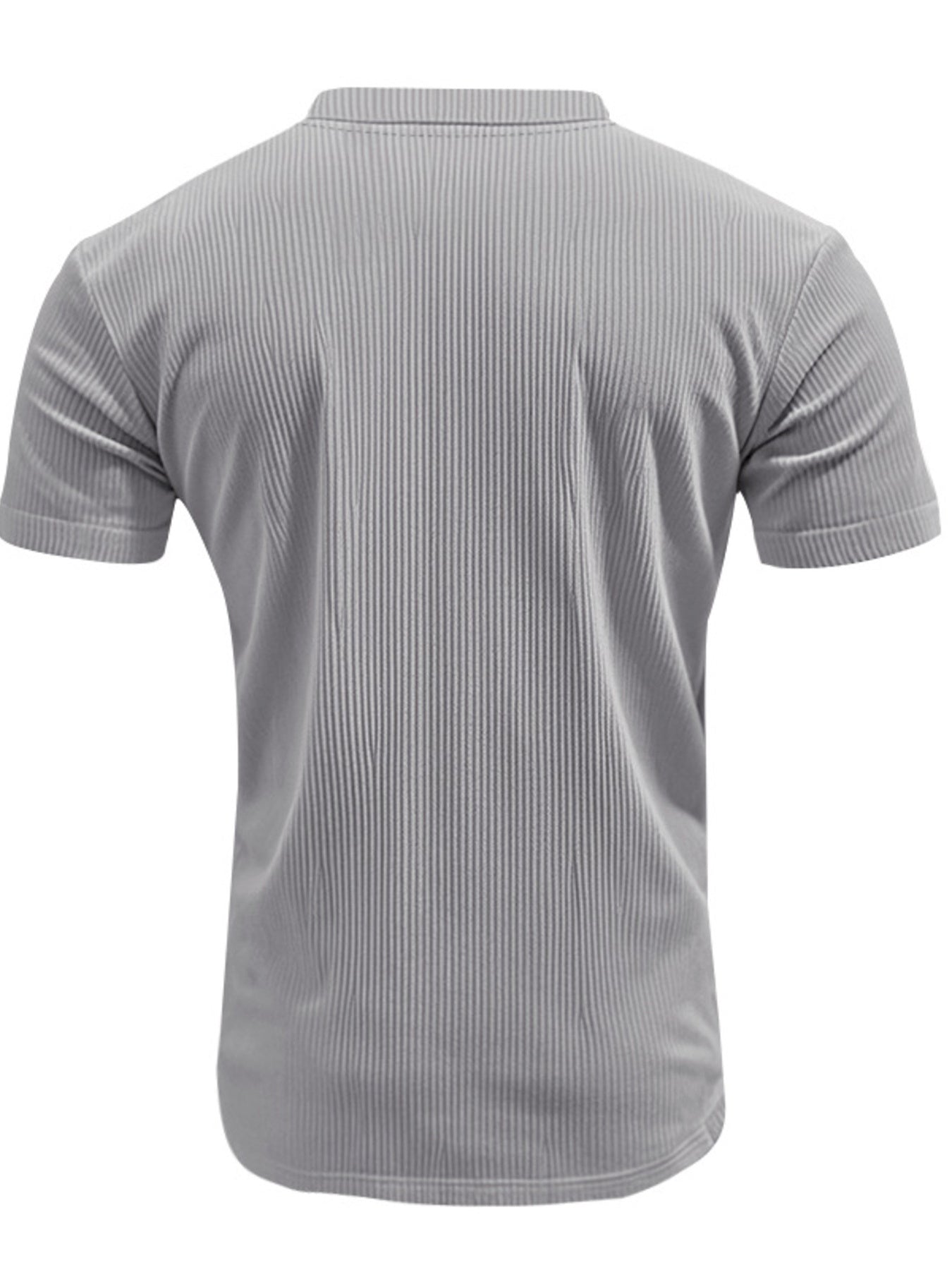 Men's Full Size Ribbed V-Neck T-Shirt Plus Size