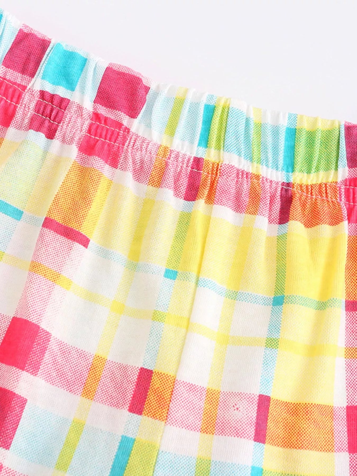 Children's Butterfly Flutter Sleeve Top and Plaid Shorts Set