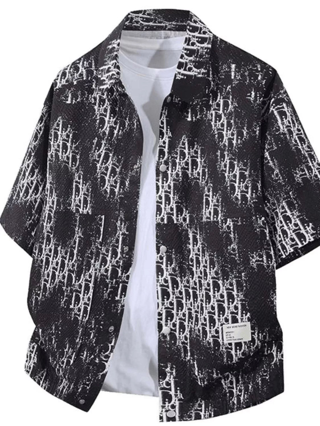 Men's Plus Size Button Up Half Sleeve Shirt