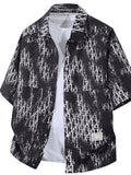 Men's Plus Size Button Up Half Sleeve Shirt