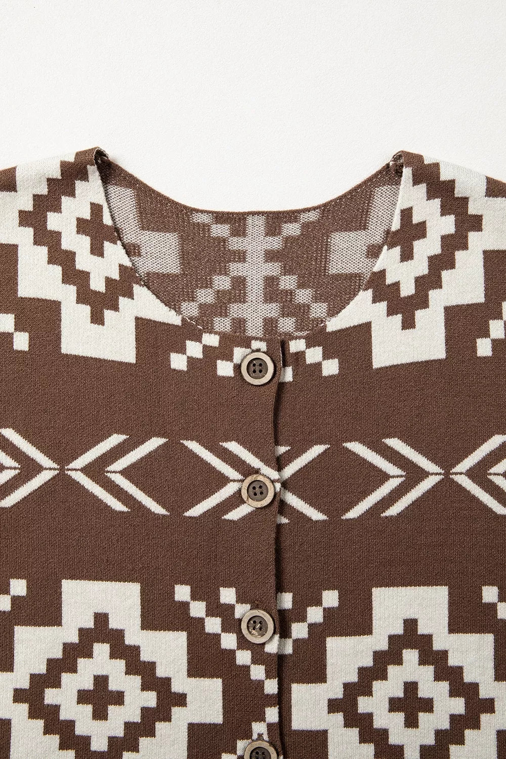 Western Geometric Pattern Sleeveless Knit Sweater Vest