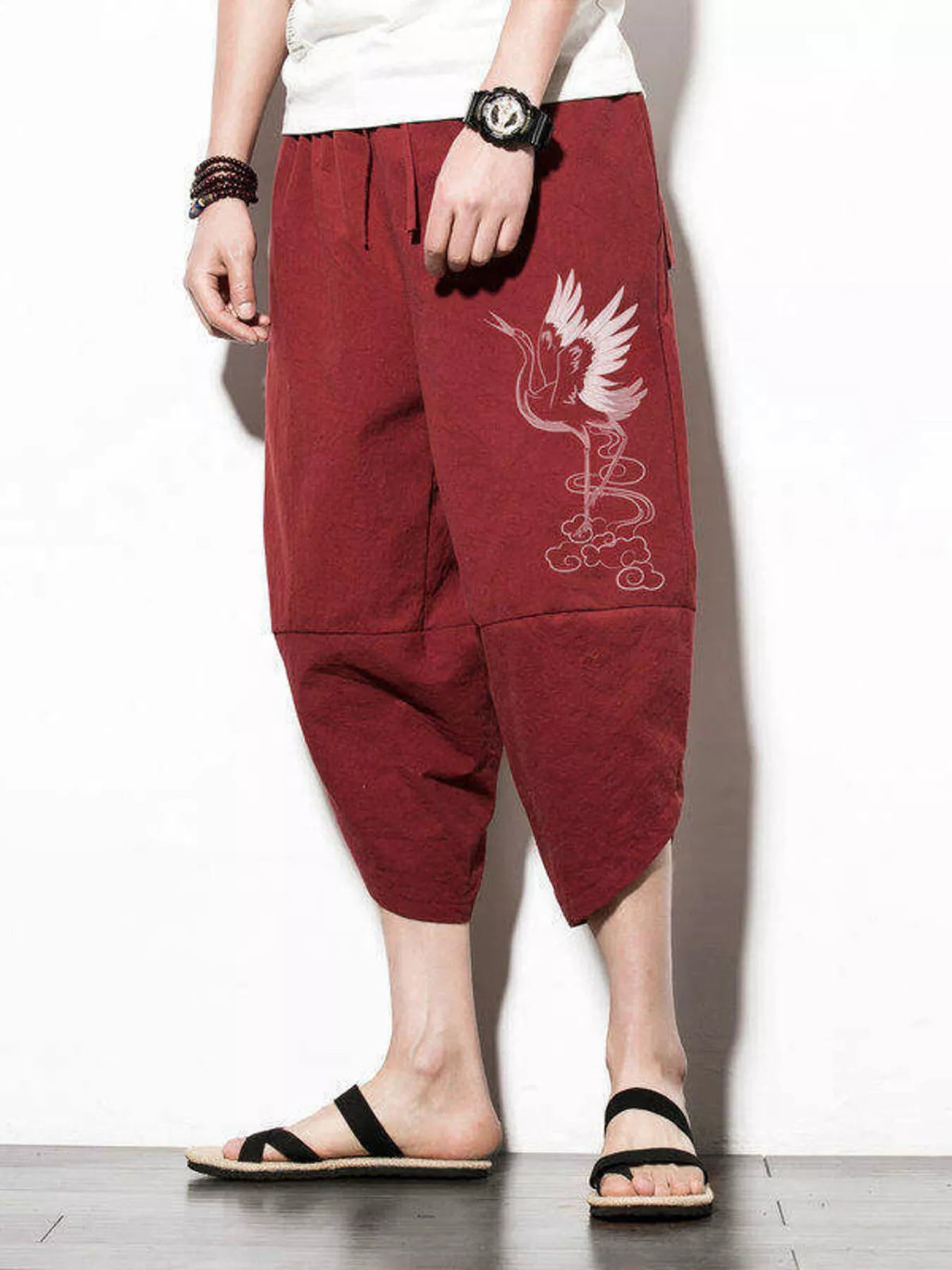 Men's Plus Size Loose Fit Cropped Pants