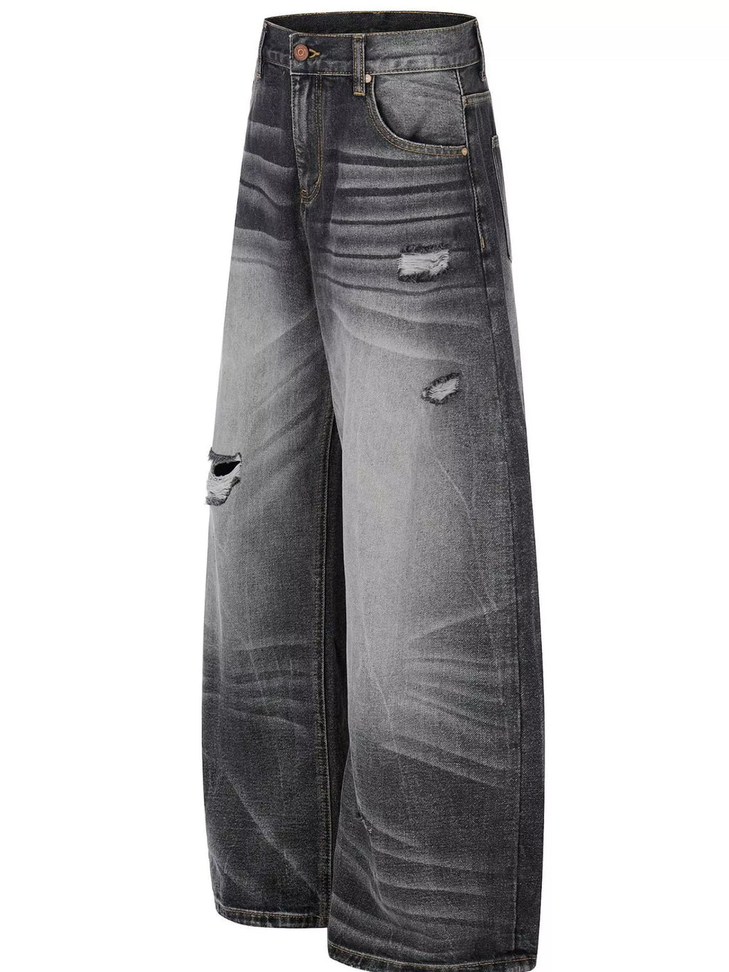 Men's Full Size Distressed Wide-Leg Jeans Plus Size