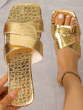 Cutout Open Toe Flats Slippers