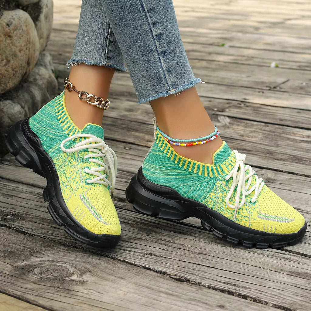 Round Toe Lace Up Sneakers