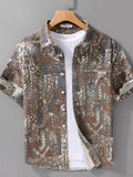 Men's Plus Size Button Up Short Sleeve Shirt