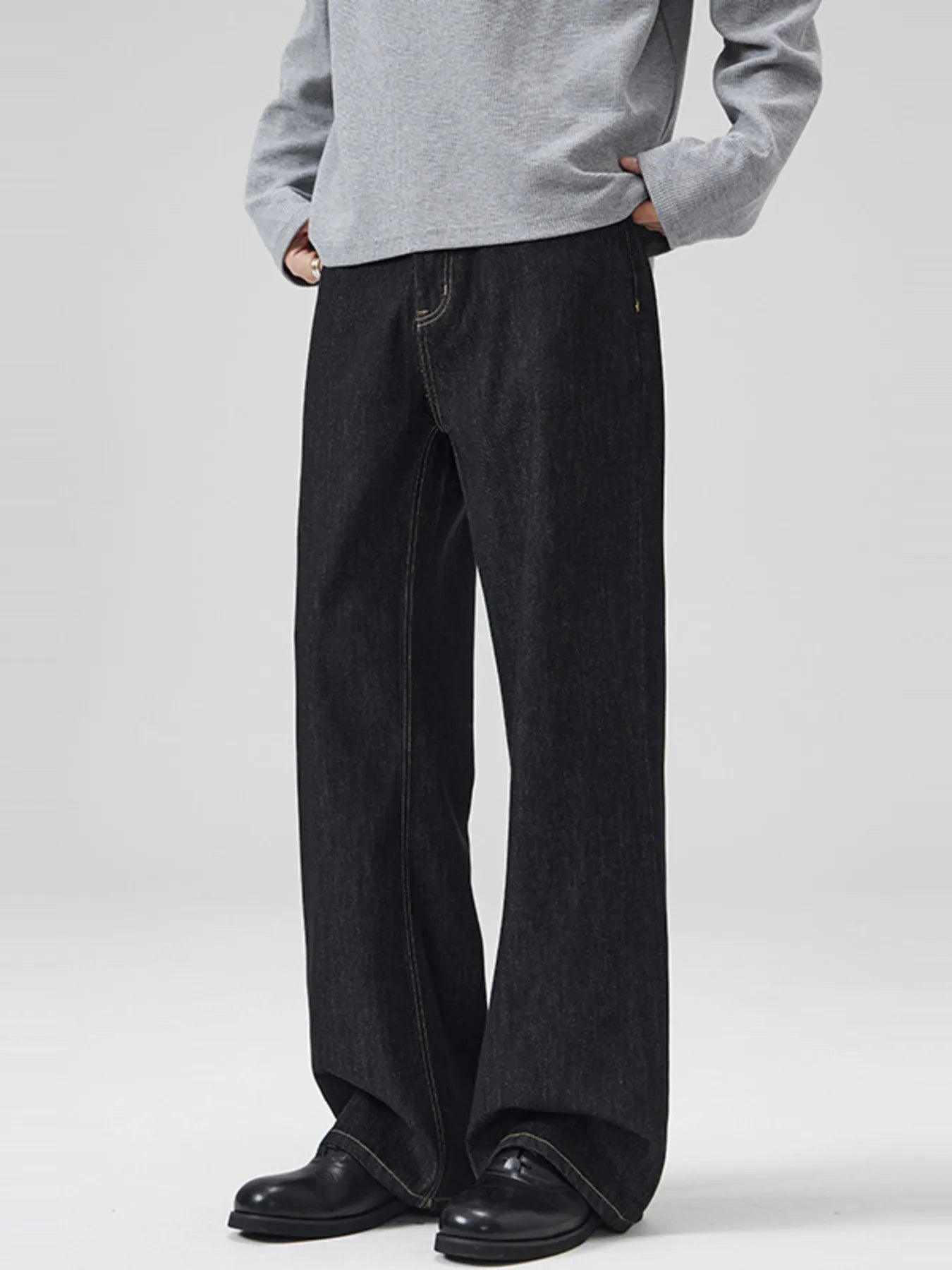 Men's Full Size Classic Washed Wide Leg Jeans Plus Size