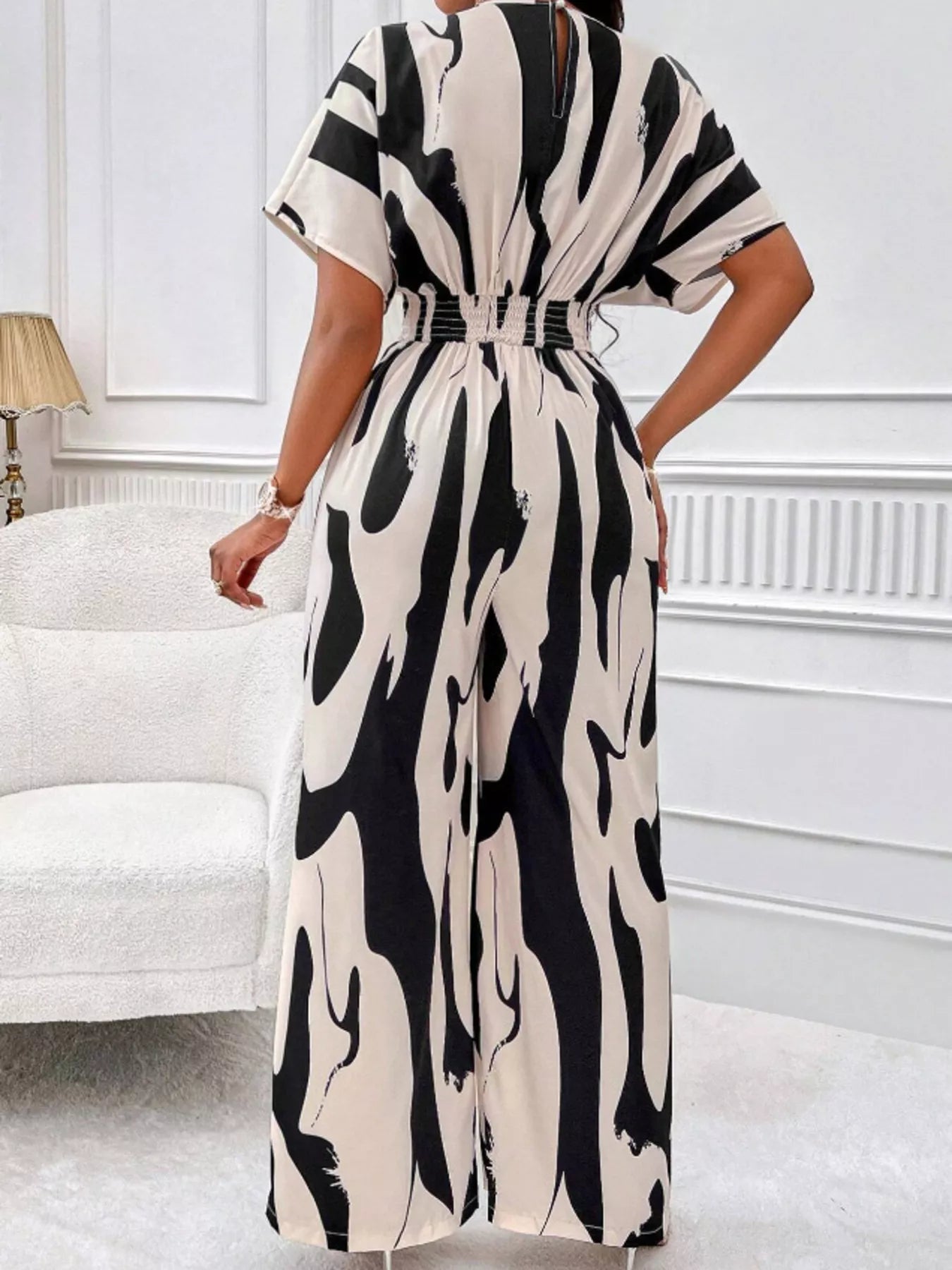 Abstract Print Wide-Leg Jumpsuit