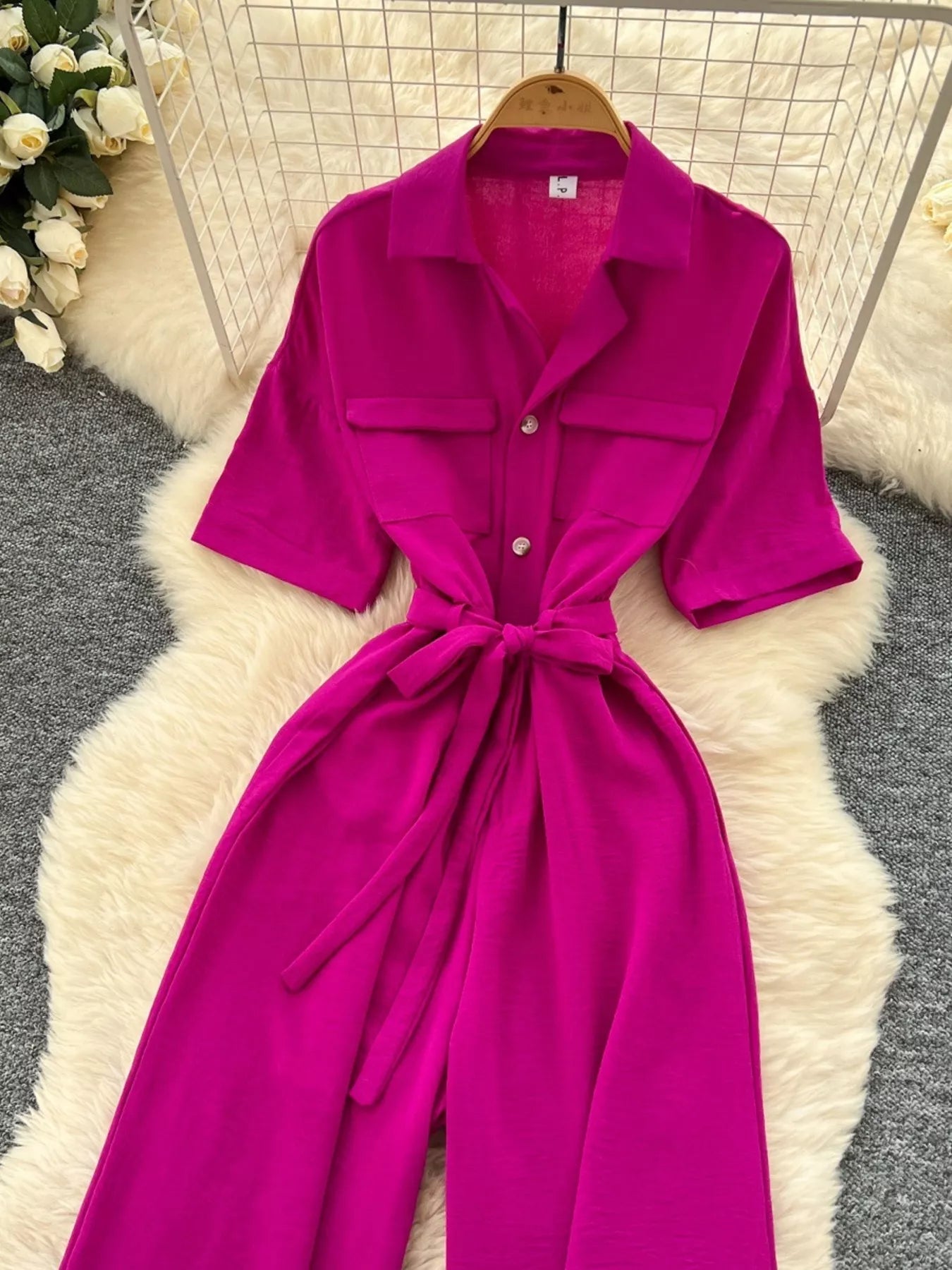 Tie Waist Wide Leg Jumpsuit