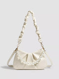 Ruched Handle Pearl Decor Crossbody Bag