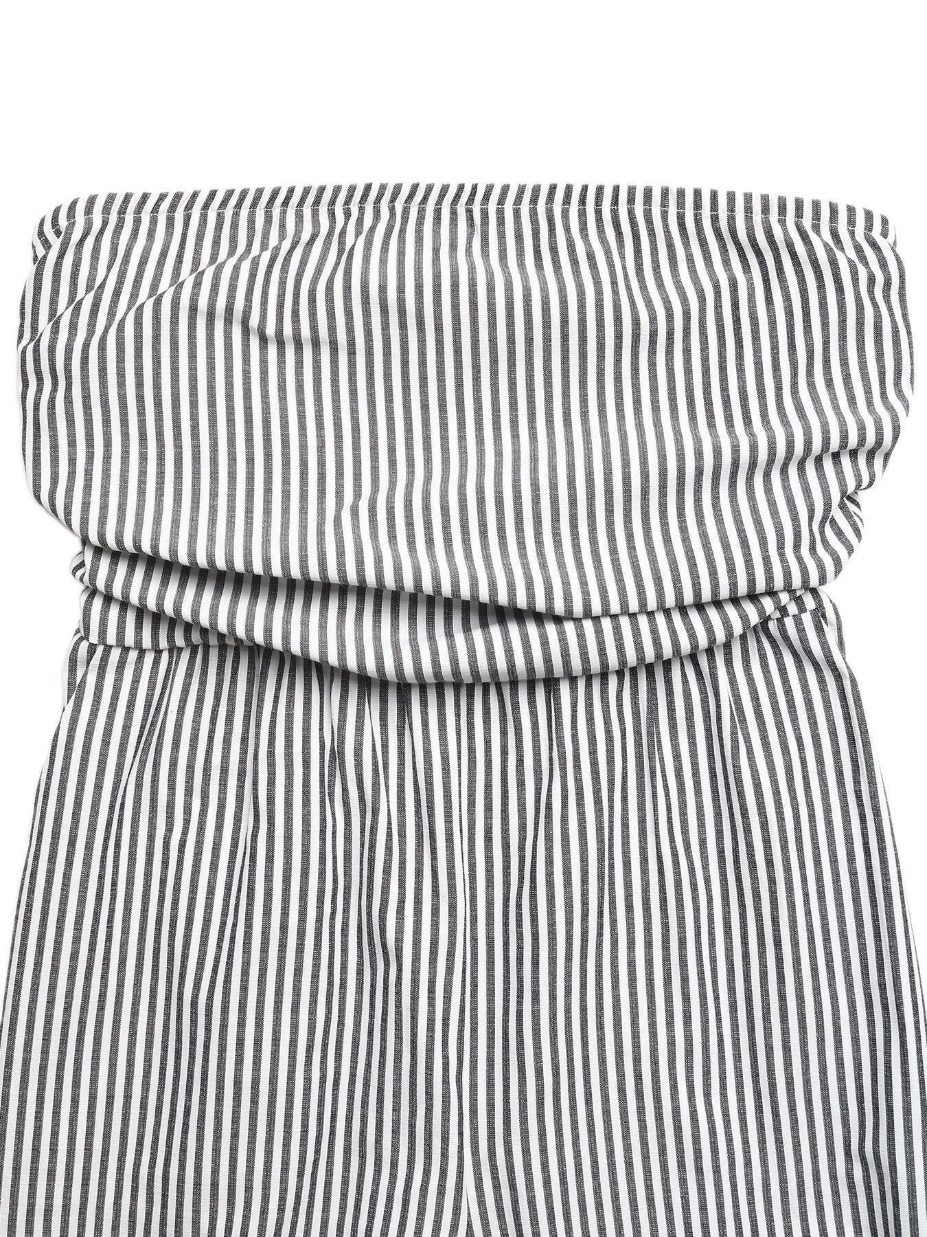 Striped Strapless Wide Leg Jumpsuit